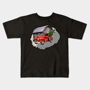 Christmas Red Truck Kids T-Shirt